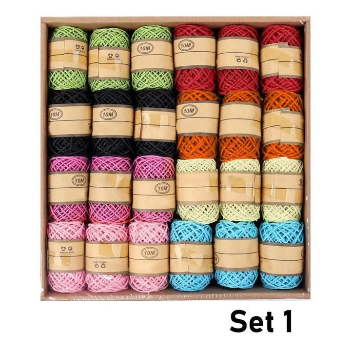 Set 24 Rollos Cuerda Papel 10mts Para Manualidades Y Deco - Baúl de Ayün