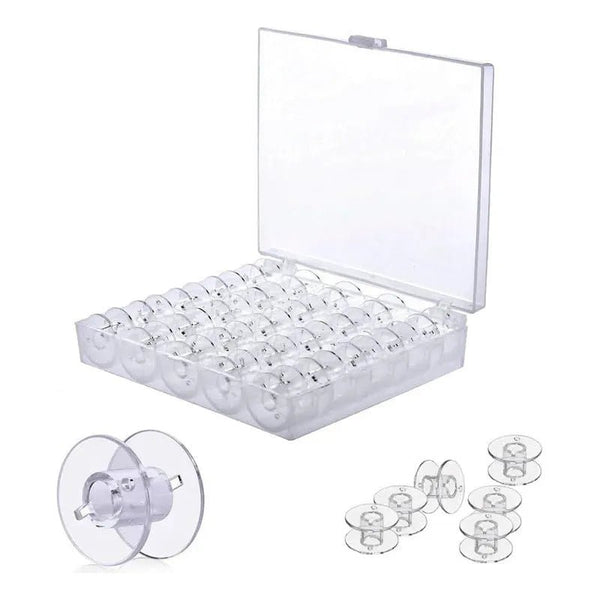 Set 25 Carretes O Bobinas Plástico Para Maquina De Coser + Caja - Baúl de Ayün