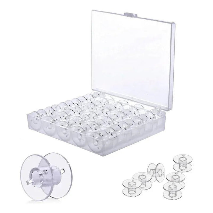 Set 25 Carretes O Bobinas Plástico Para Maquina De Coser + Caja - Baúl de Ayün