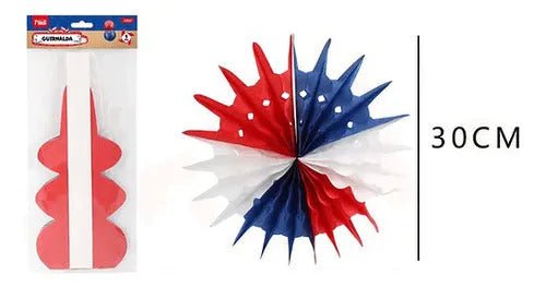 Set 3 Guirnaldas Tipo Sol Fiestas Patrias 30cm - Baúl de Ayün