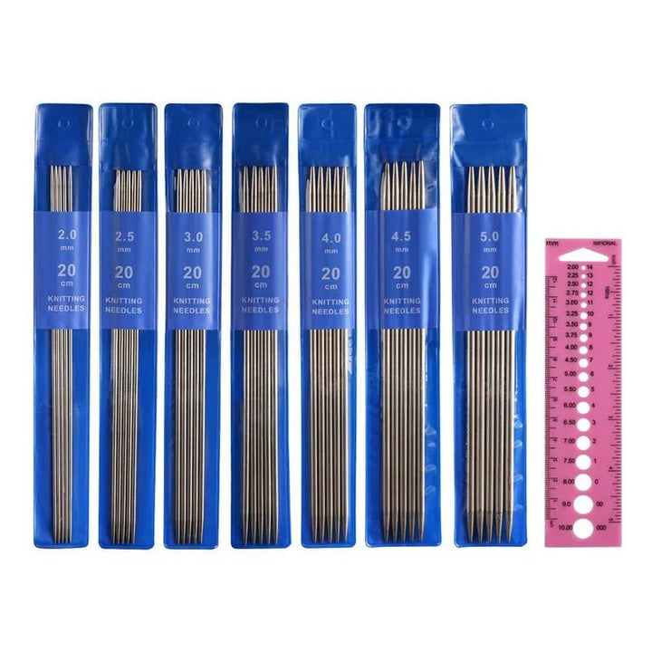 Set 35 Palillos Doble Punta Para Calcetines + Regla Medidas - Baúl de Ayün