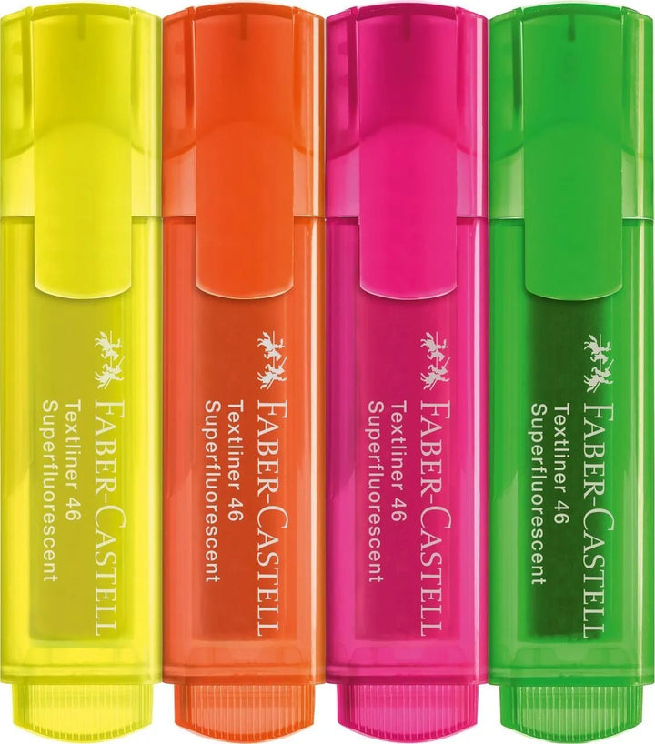 Set 4 Destacadores Faber - Castell TL 46 Fluor - Baúl de Ayün