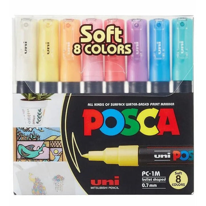 Set 8 Marcadores POSCA 1M - 8 colores pasteles - Baúl de Ayün