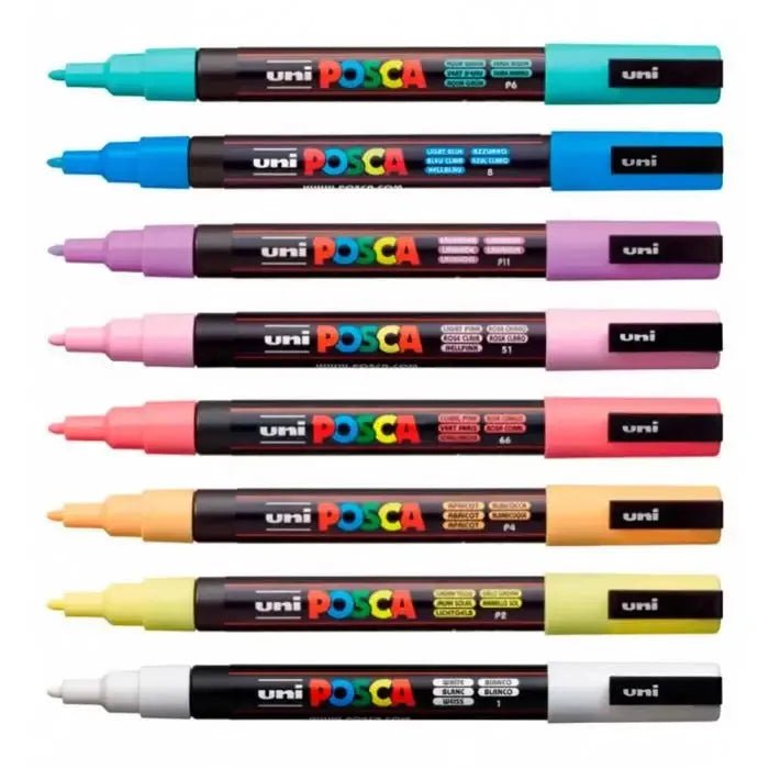 Set 8 Marcadores POSCA 1M - 8 colores pasteles - Baúl de Ayün