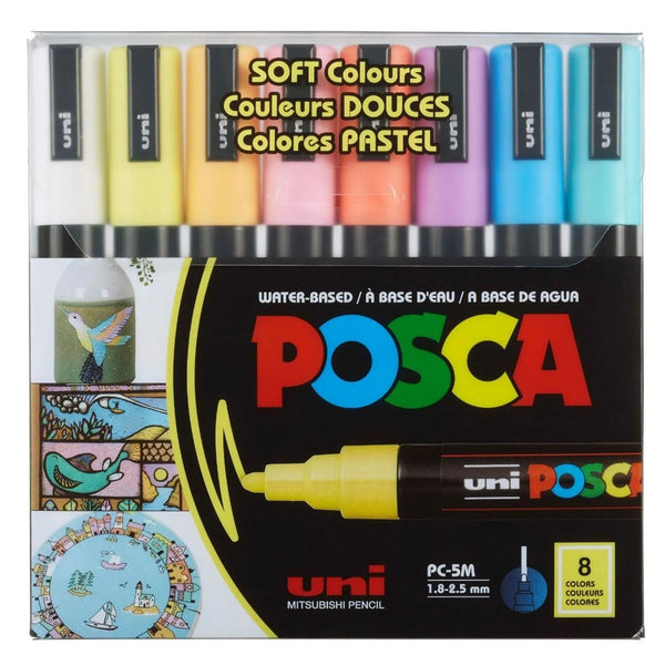 Set 8 Marcadores POSCA 5M - Colores pastel - Baúl de Ayün