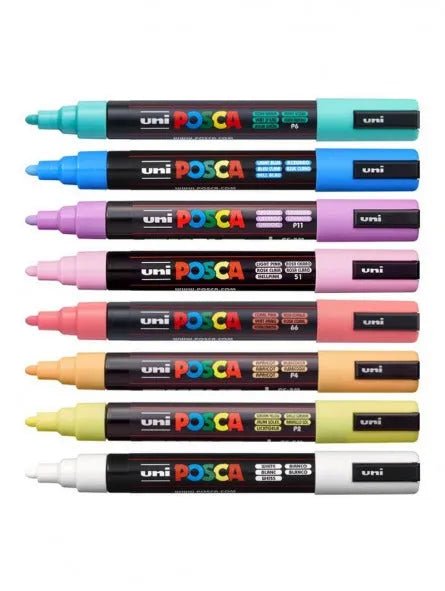 Set 8 Marcadores POSCA 5M - Colores pastel - Baúl de Ayün