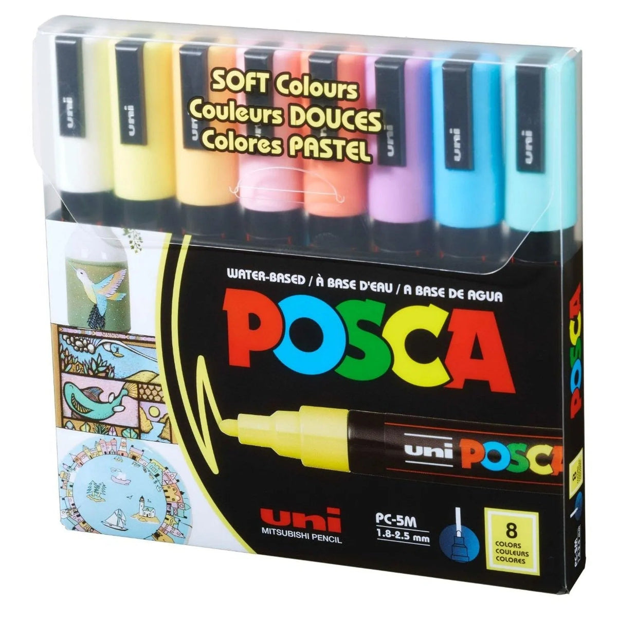 POSCA 5M Punta Media – Set 8 Colores Pastel | Envío a todo Chile – Baúl ...