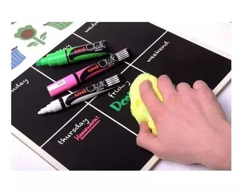Set 8 Marcadores Tiza Uni Chalk 5M Colores metálicos - Baúl de Ayün