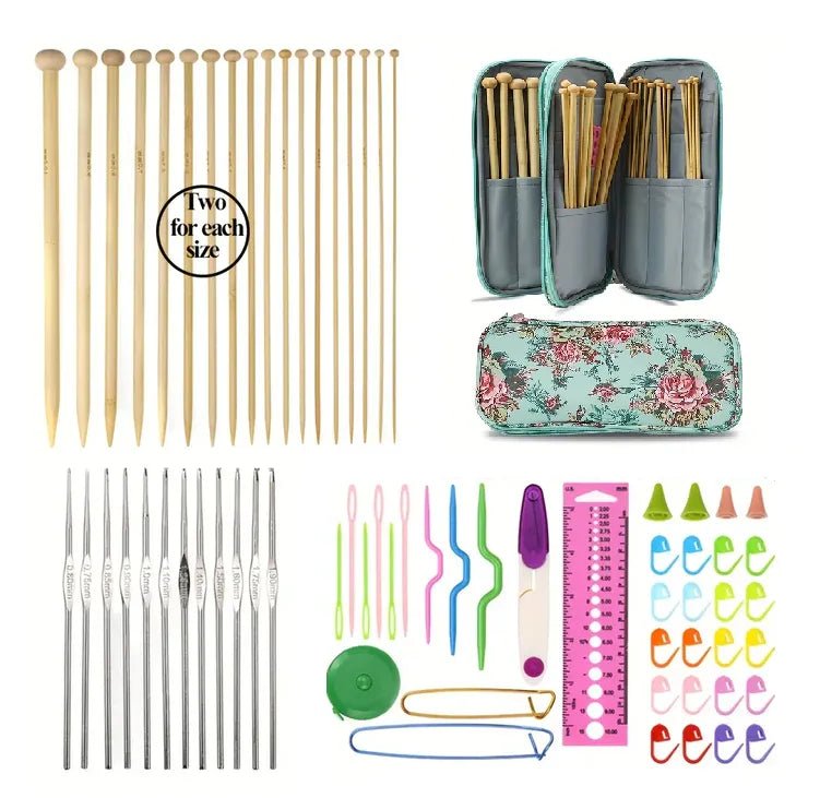 Set Completo Para Tejer Palillos Crochet Y Accesorios - Baúl de Ayün
