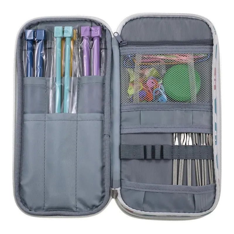 Set Completo Para Tejer Palillos Crochet Y Accesorios 70 Pcs - Baúl de Ayün