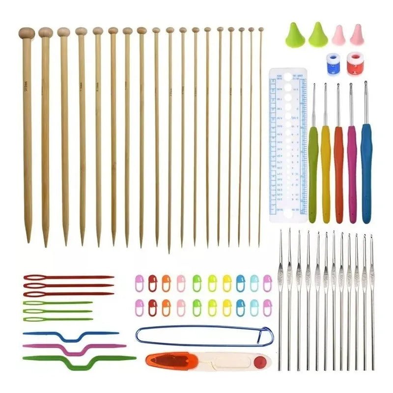 Set Completo Para Tejer Palillos Crochet Y Accesorios - Baúl de Ayün