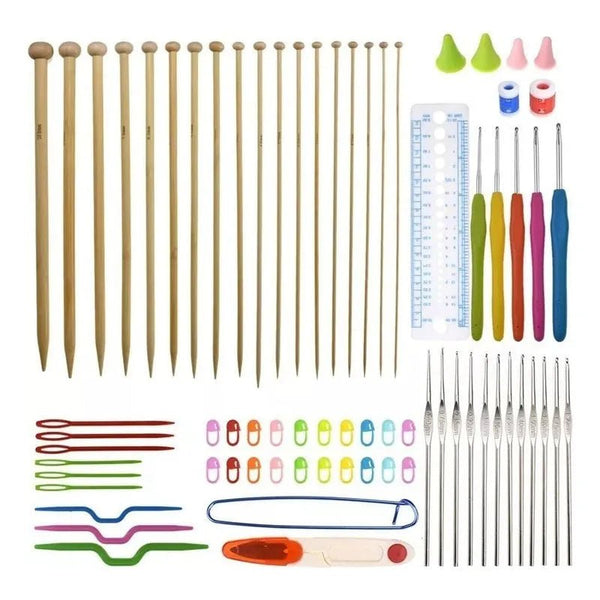 Set Completo Para Tejer Palillos Crochet Y Accesorios - Baúl de Ayün