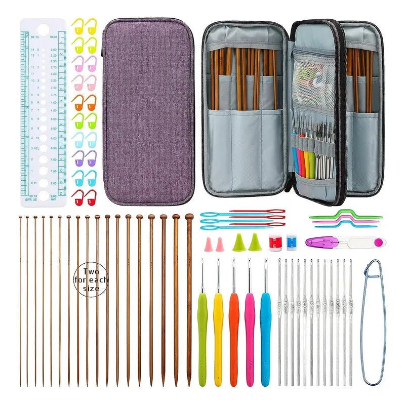 Set Completo Para Tejer Palillos Crochet Y Accesorios - Baúl de Ayün