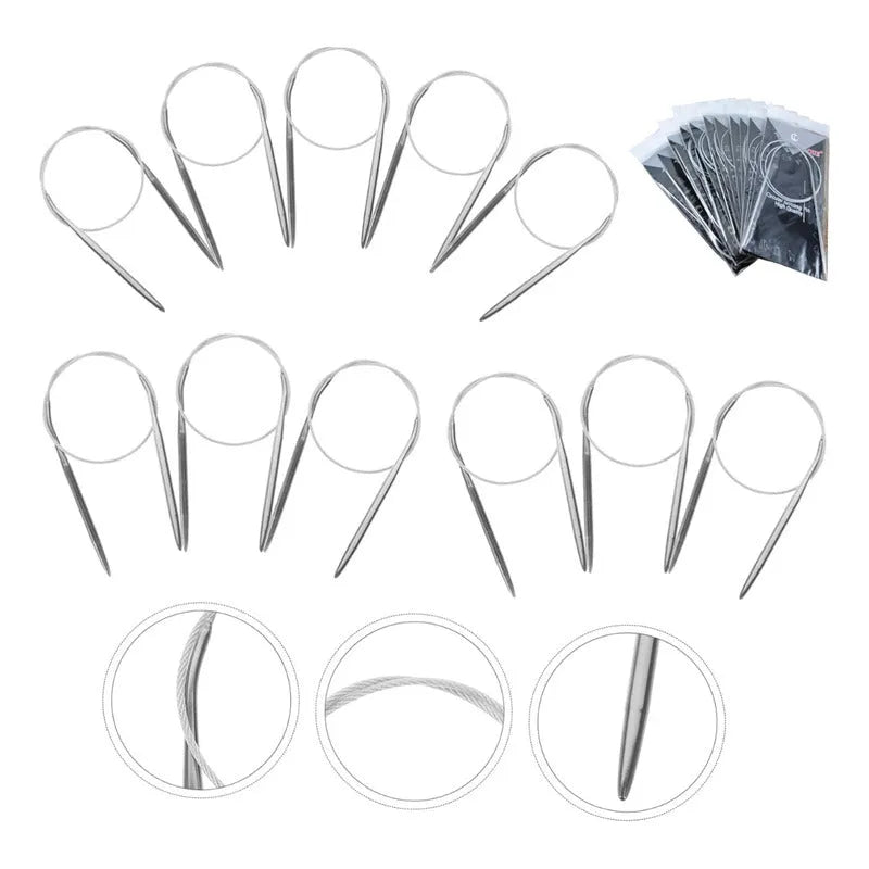Set De 11 Palillos Circulares De Acero Inoxidable - Baúl de Ayün