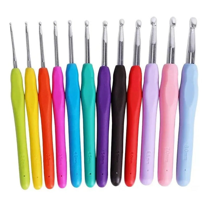 Set De 12 Crochet Con Mango De Silicona Ergonomico - Baúl de Ayün