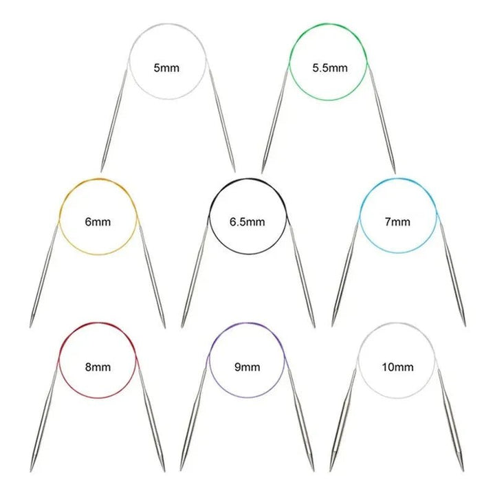 Set De 14 Palillos Circulares De Acero Inoxidable Y Bolsito - Baúl de Ayün