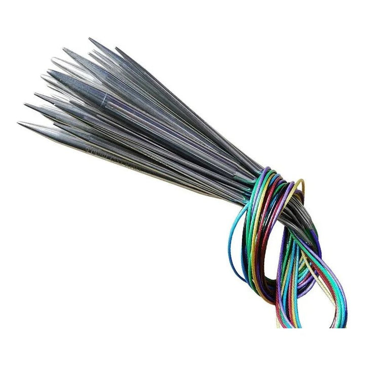 Set De 14 Palillos Circulares De Acero Inoxidable Y Bolsito - Baúl de Ayün