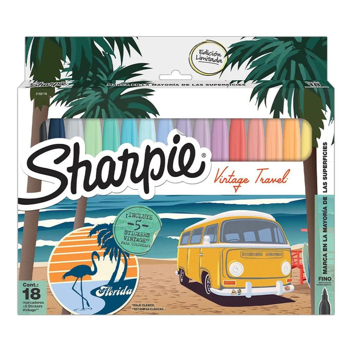 Set de 18 marcadores Sharpie vintage punta fina - Baúl de Ayün