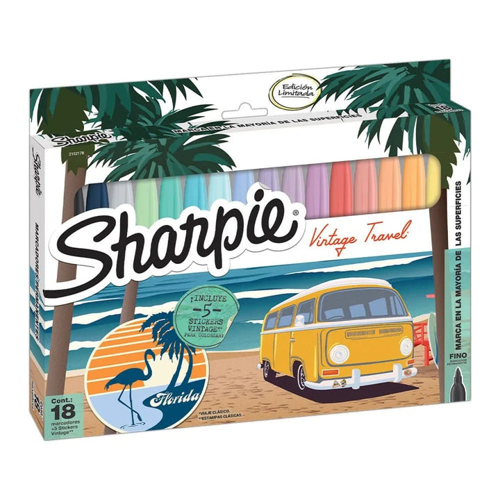 Set de 18 marcadores Sharpie vintage punta fina - Baúl de Ayün