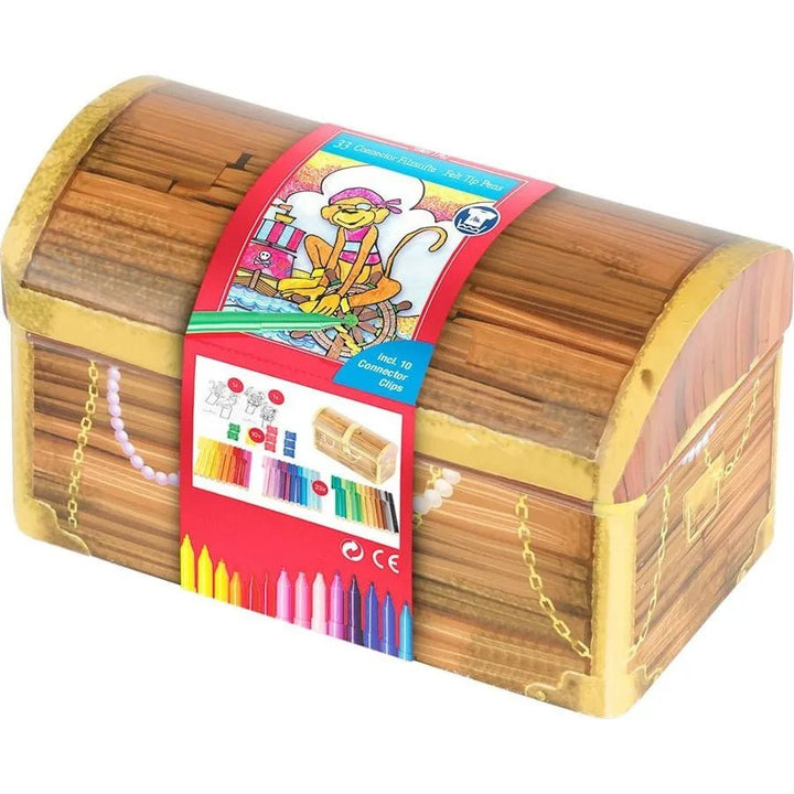 Set de 33 Marcadores Connector Cofre del tesoro metálico Faber Castell - Baúl de Ayün
