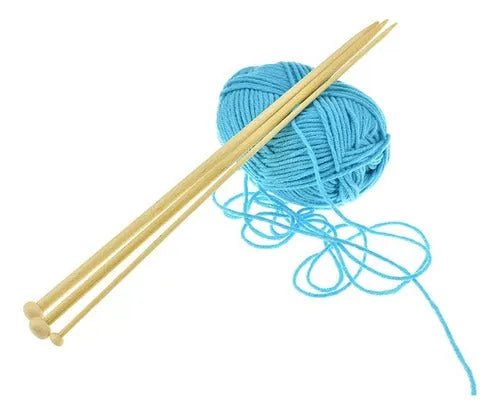 Set De 36 Palillos De Madera Para Tejer 25cm Largo - Bambu - Baúl de Ayün
