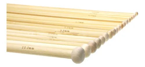 Set De 36 Palillos De Madera Para Tejer 25cm Largo - Bambu - Baúl de Ayün