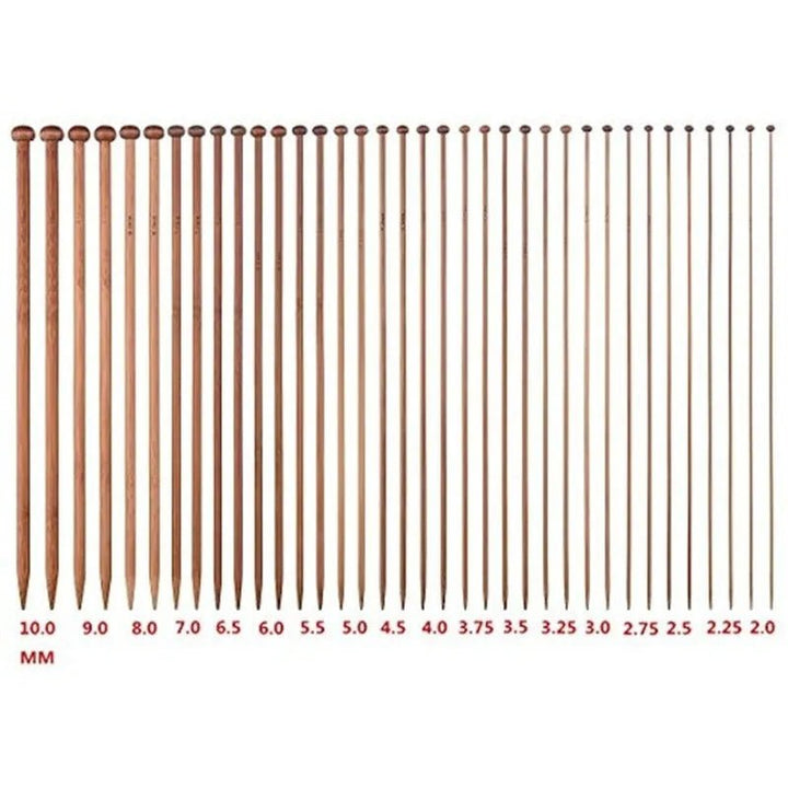 Set De 36 Palillos Rectos De Bambu Para Tejer - 35cm - Baúl de Ayün