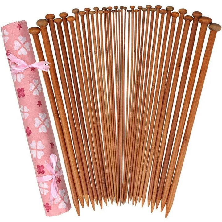 Set De 36 Palillos Rectos De Bambu Para Tejer - 35cm - Baúl de Ayün