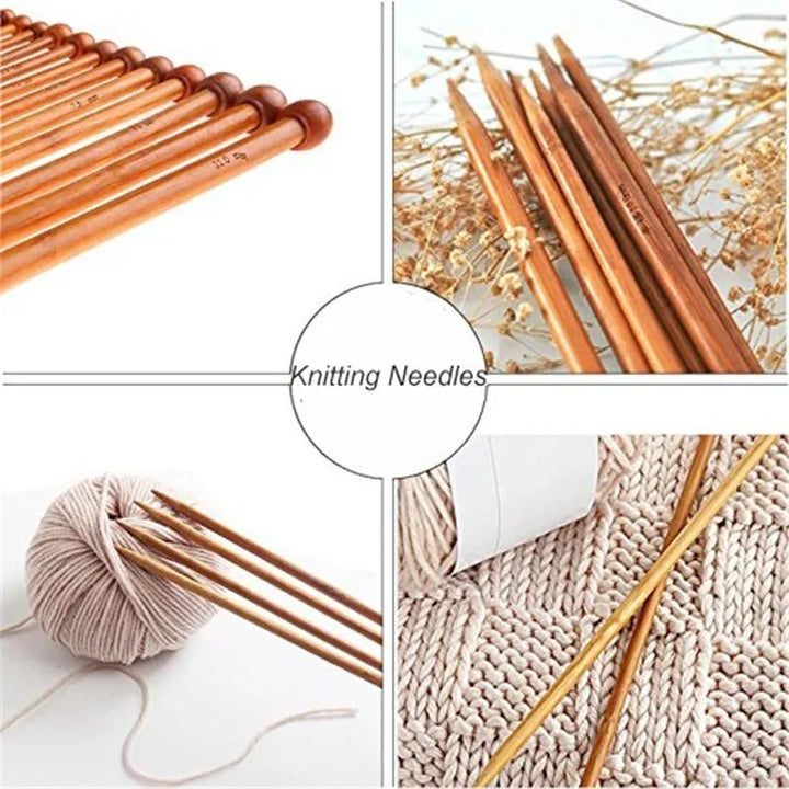 Set De 36 Palillos Rectos De Bambu Para Tejer - 35cm - Baúl de Ayün