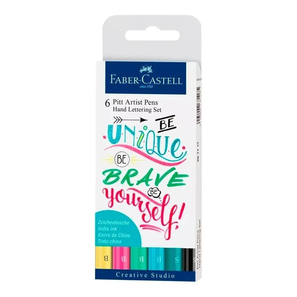 Set de 6 Marcadores para Lettering Tonos Pasteles Faber - castell - Baúl de Ayün