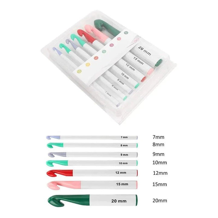 Set De 7 Crochet Grueso Xl Jumbo 7 A 20mm - Baúl de Ayün