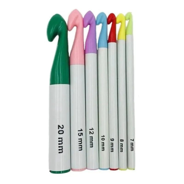 Set De 7 Crochet Grueso Xl Jumbo 7 A 20mm - Baúl de Ayün