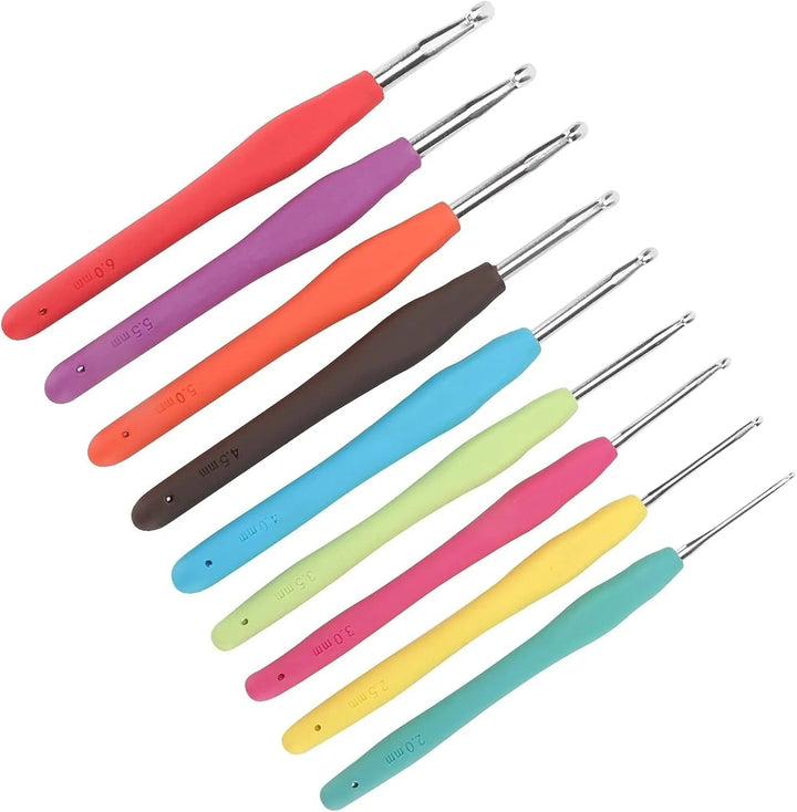 Set De 9 Crochet Con Mango De Silicona Ergonomico - Baúl de Ayün