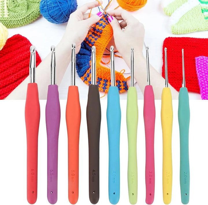 Set De 9 Crochet Con Mango De Silicona Ergonomico - Baúl de Ayün