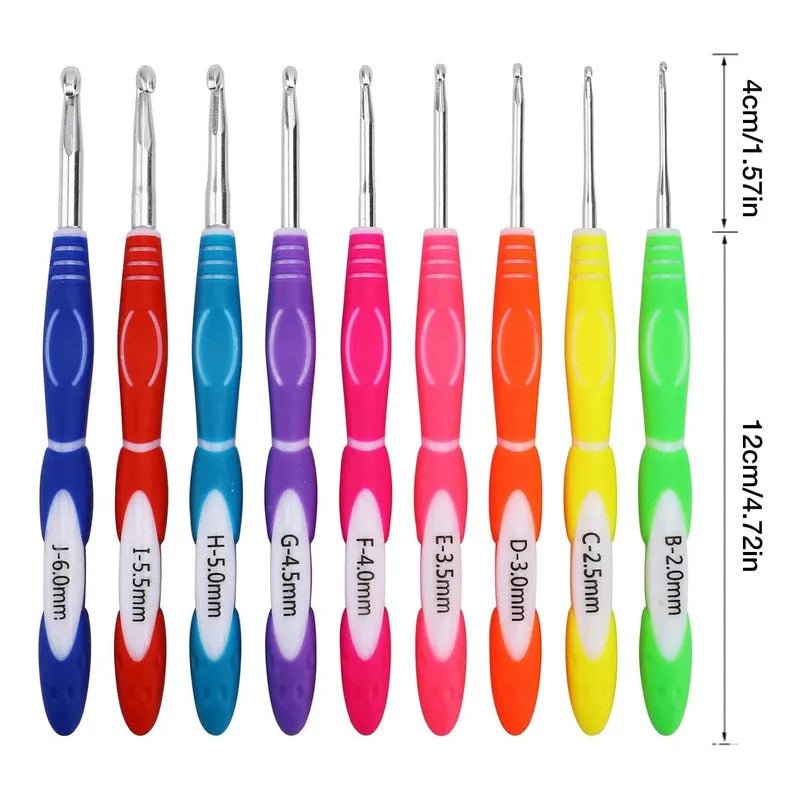 Set De 9 Crochet Mango De Silicona Ergonomicos - Baúl de Ayün
