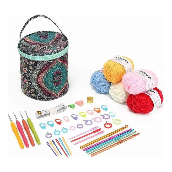 Set De Bolsito, Lanas Y Accesorios Para Tejer - Baúl de Ayün