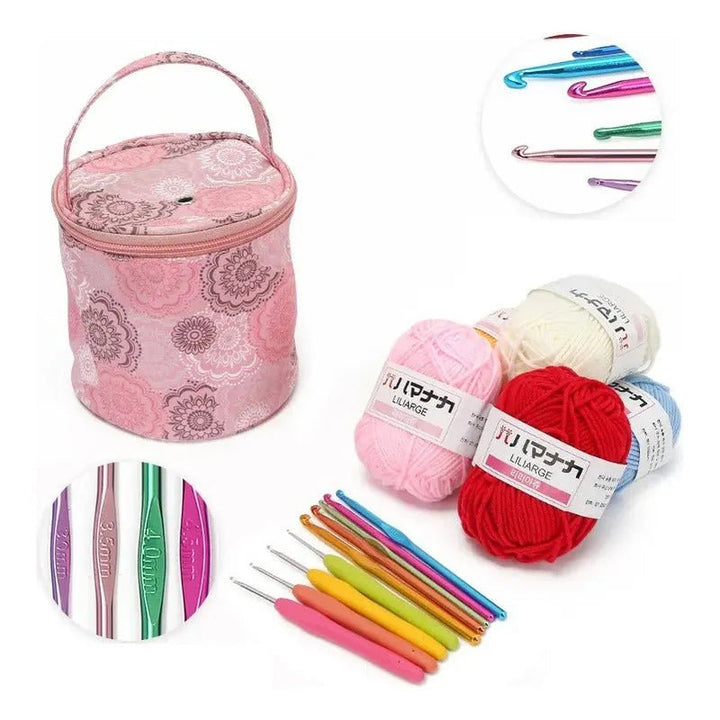 Set De Bolsito, Lanas Y Accesorios Para Tejer - Baúl de Ayün