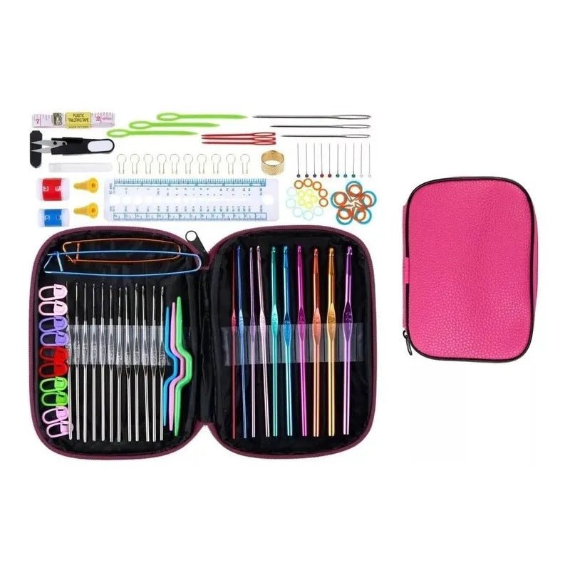 Set De Crochet Completo 100 Piezas - Accesorios Y Estuche - Baúl de Ayün