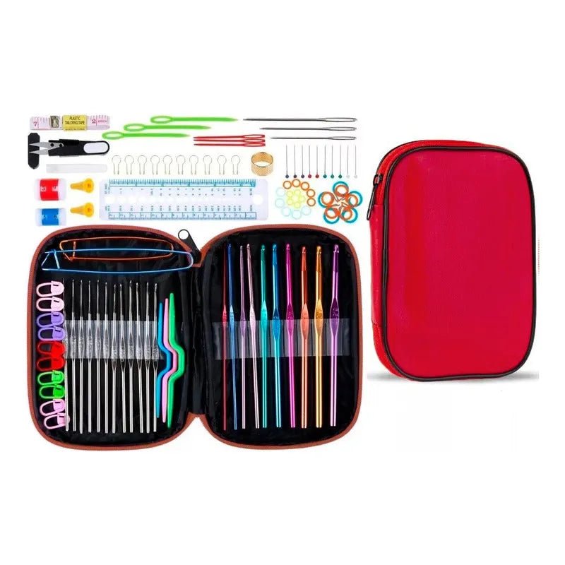 Set De Crochet Completo 100 Piezas - Accesorios Y Estuche - Baúl de Ayün