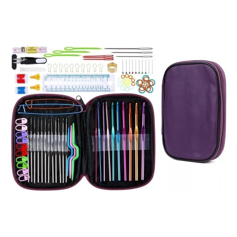 Set De Crochet Completo 100 Piezas - Accesorios Y Estuche - Baúl de Ayün