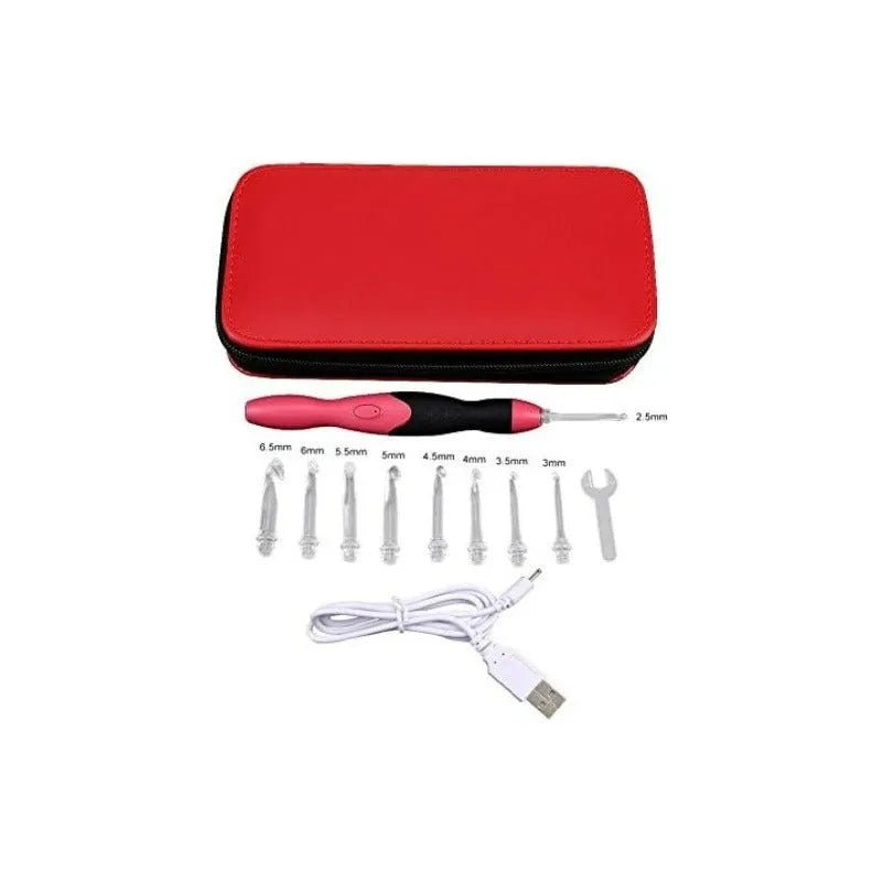 Set De Crochet Con Luz Led 9 Cabezales Recargable Por Usb - Baúl de Ayün