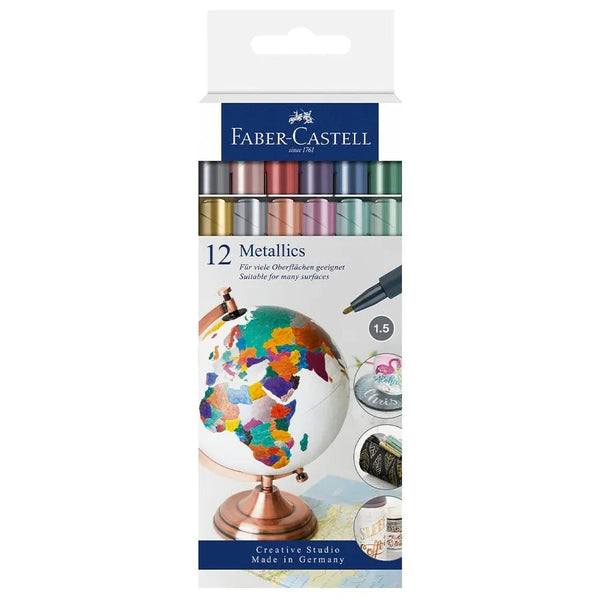 Set de Marcadores Metálicos 12 Colores Faber Castell - Baúl de Ayün