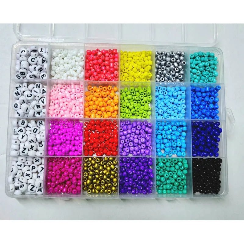 Set De Mostacillas Cuentas Para Pulseras Incluye Letras - Baúl de Ayün