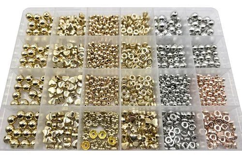 Set De Mostacillas Metalizadas Dorado Cobre Para Pulseras - Baúl de Ayün