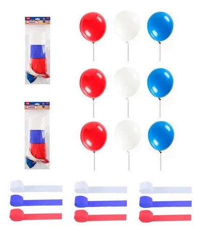 Set Decoracion Fiestas Patrias Globos + Festón 4.5cm X 10m - Baúl de Ayün