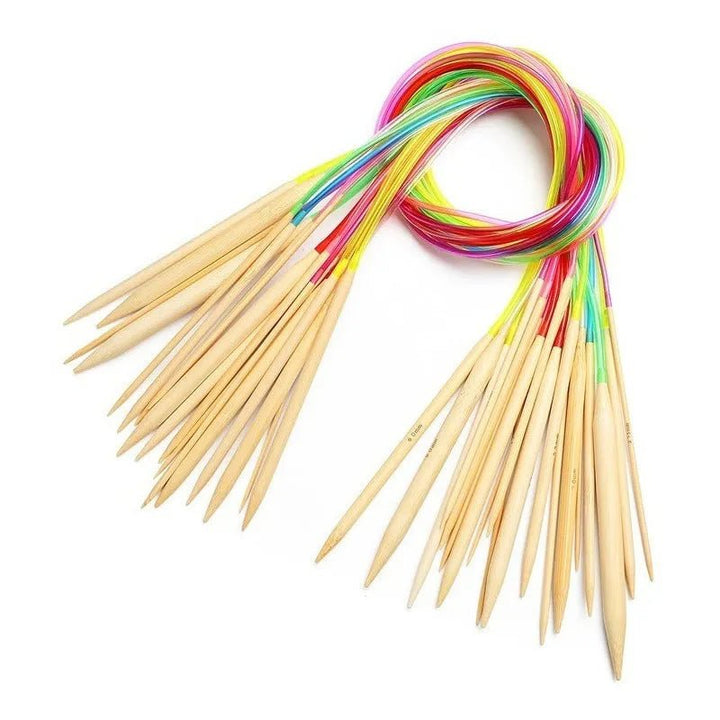 Set Palillos Circulares Bambu 36 Pares 40 Y 80cm Largo Total - Baúl de Ayün