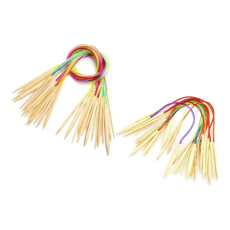 Set Palillos Circulares Bambu 36 Pares 40 Y 80cm Largo Total - Baúl de Ayün