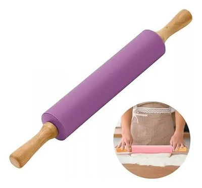 Uslero Rodillo De Silicona Asas De Madera 42 Cm Pasteleria - Baúl de Ayün