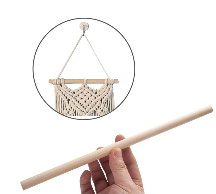 Varilla de madera para macramé - 25cm de largo - Baúl de Ayün