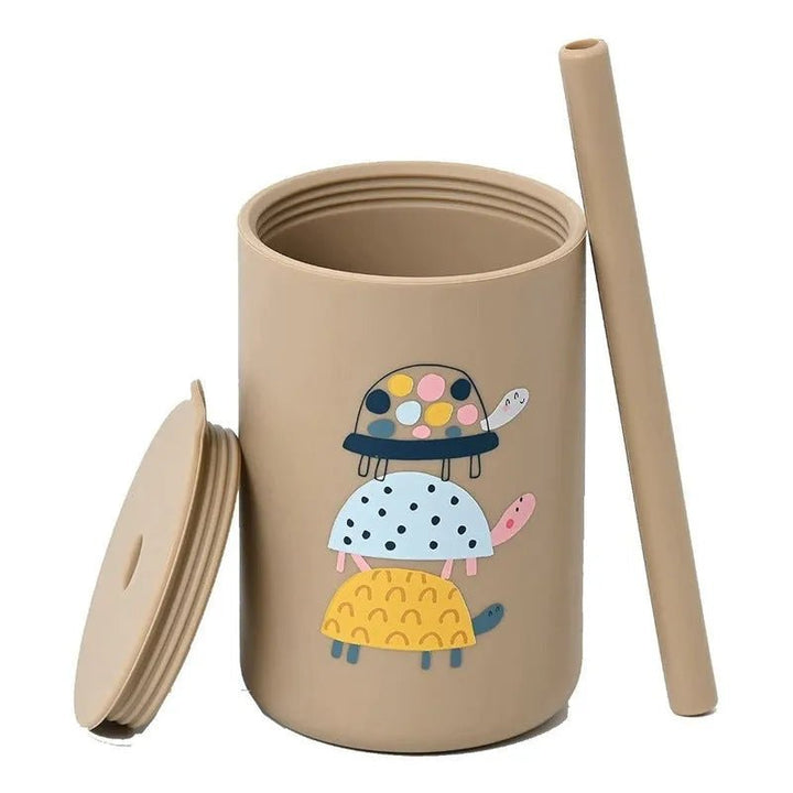Vaso Taza De Silicona Para Bebes Con Bombilla Y Tapa - Baúl de Ayün